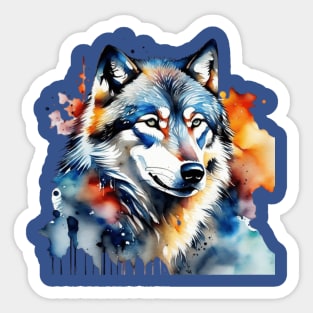 Colorful wolf Sticker